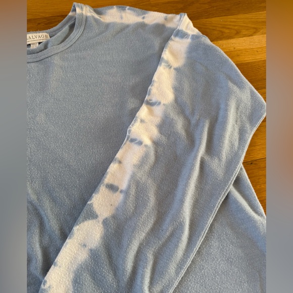 P.J. Salvage Blue Tie Dye Stripe Oversized Women's Lounge Sweatshirt Top XL - Picture 5 of 7